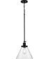 Hinton 1-Light Seeded Glass Vintage Style Hanging Pendant Light Matte Black