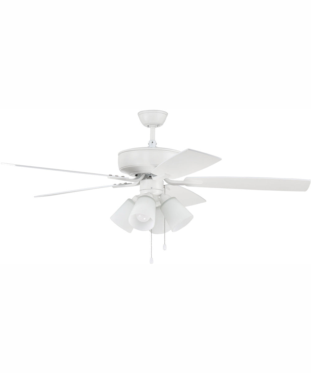 52" Pro Plus 114 White 4-Light Ceiling Fan White
