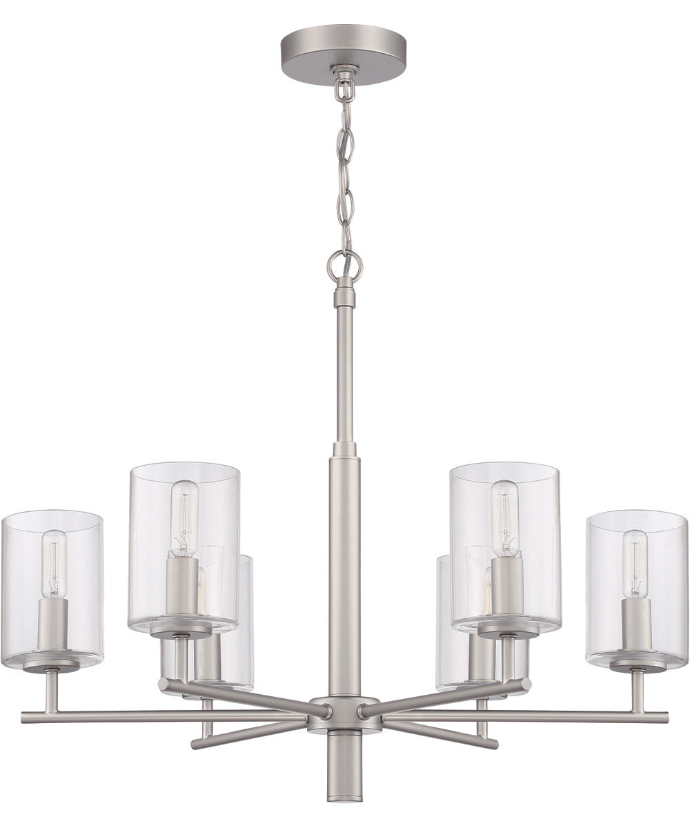 Hailie 6-Light Chandelier Satin Nickel