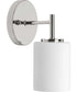Replay 1-Light Etched White Glass Glass Modern Bath Vanity Light Polished Nickel