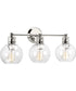 Hansford 3-Light Clear Glass Coastal Bath Vanity Light Polished Nickel