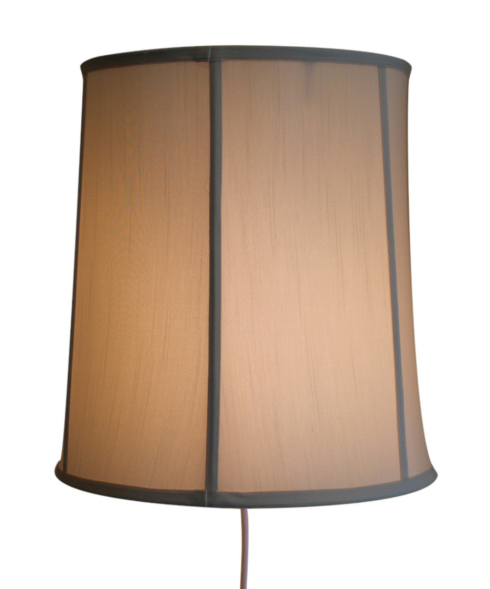 16"W Floating Shade Plug-In Wall Light Egg Shell Shantung