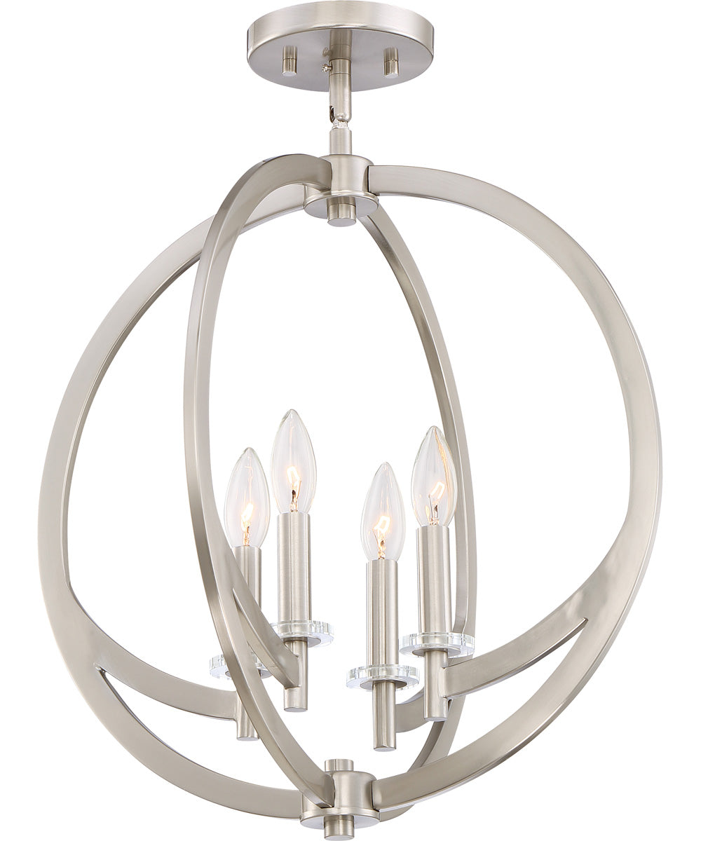 Orion 4-light Semi Flush Mount Brushed Nickel