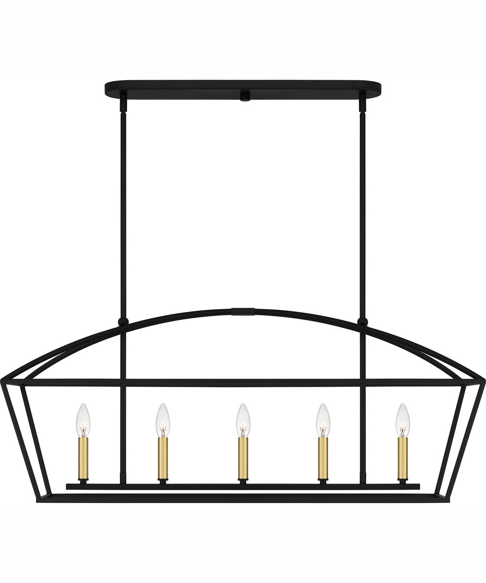 Concho Bay Medium 5-light Island Light Matte Black