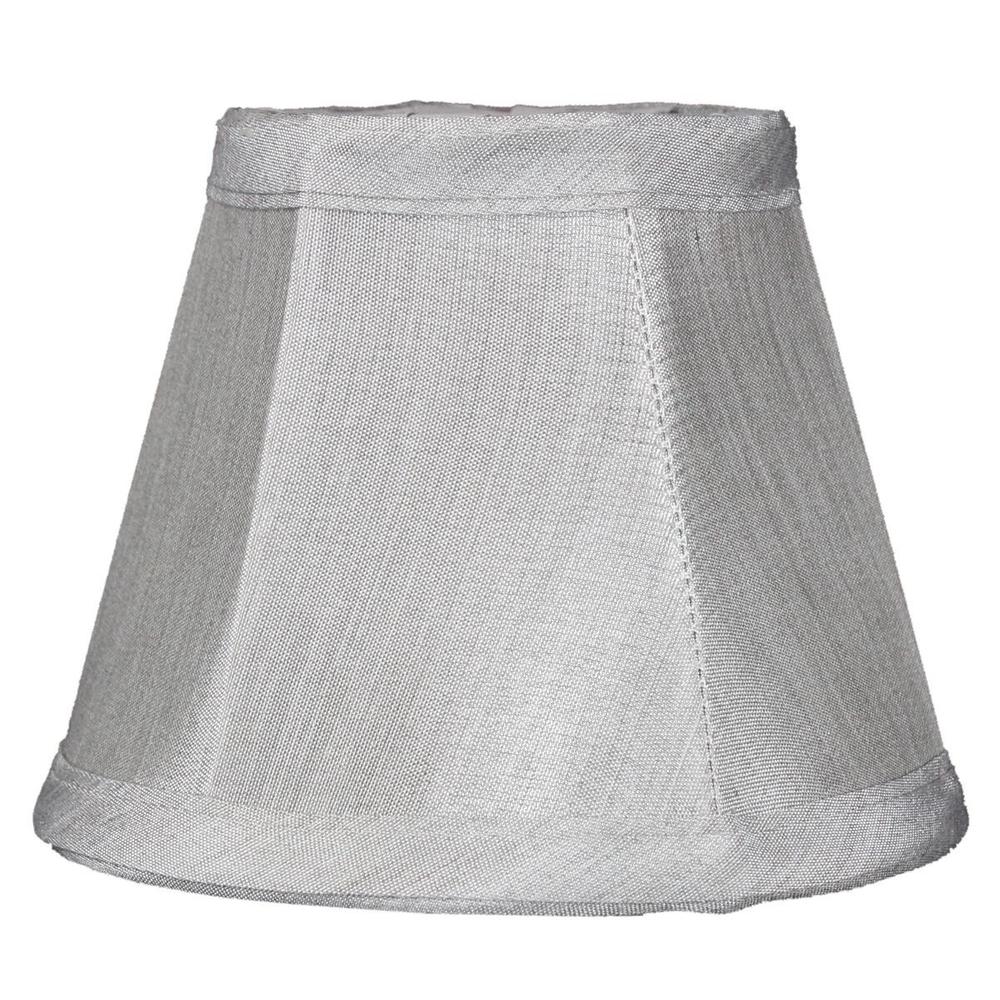 5"W x 4"H Set of 6 Gray Stretch Clip-On Candlelabra Clip-On Lamp shade