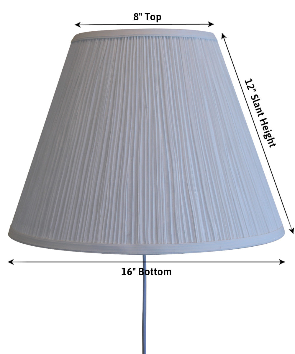 16"W Floating Shade Plug-In Wall Light White Mushroom Pleat
