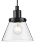 Hinton 1-Light Brushed Nickel Modern Farmhouse Pendant Matte Black