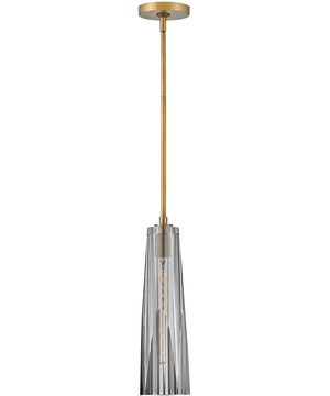 Cosette 1-Light Small Pendant in Heritage Brass with Smoked glass