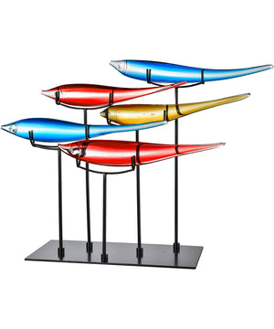 5 Multicolor Fish Handcrafted Art Glass Figurine