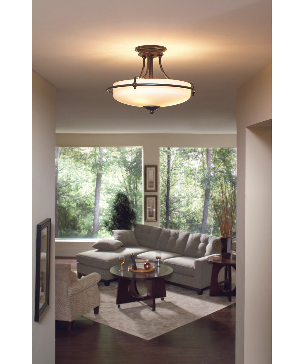 Griffin Large 3-light Semi Flush Mount Palladian Bronze