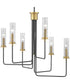 Rainey 6-Light Clear Fluted Ribbed Glass Modern Chandelier Light Graphite