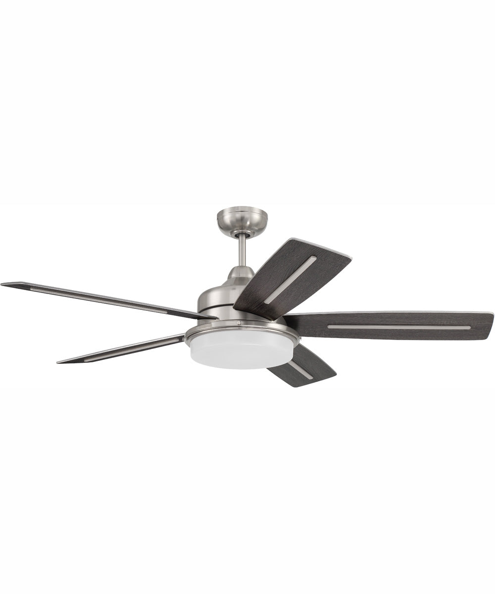 54" Drew 1-Light Ceiling Fan Brushed Polished Nickel