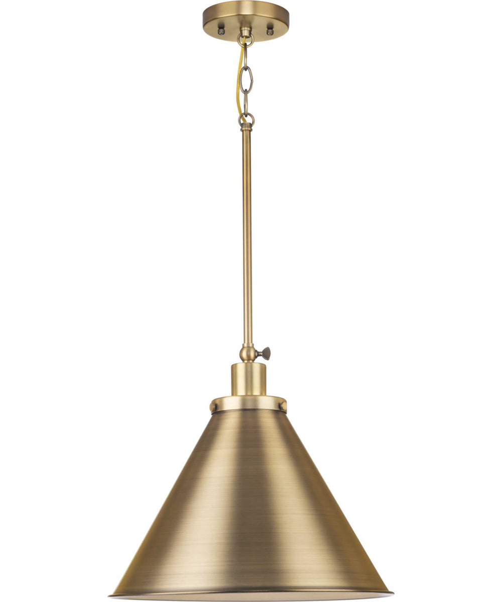 Hinton 1-Light Modern Farmhouse Pendant Vintage Brass