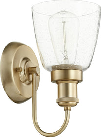 6"W 1-light Wall Mount Light Fixture Aged Brass