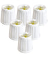 4"W x 4"H Set of 6 Down White Pleated Clip-on Candelabra Lampshade
