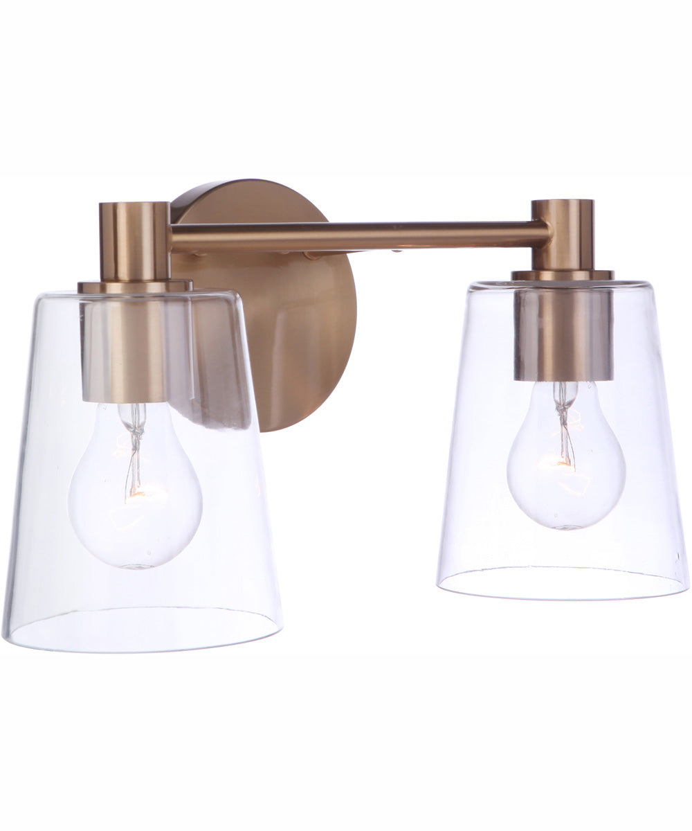 Emilio 2-Light Vanity Satin Brass