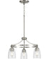 Parkhurst 3-Light New Traditional Clear Glass Chandelier Light Brushed Nickel