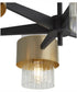 Epsilon 6-light Chandelier Textured Black w/ Aged Brass