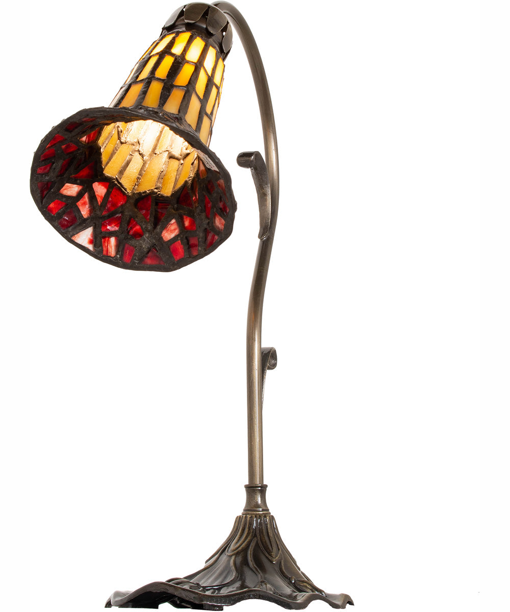 15" High Stained Glass Pond Lily Accent Lamp