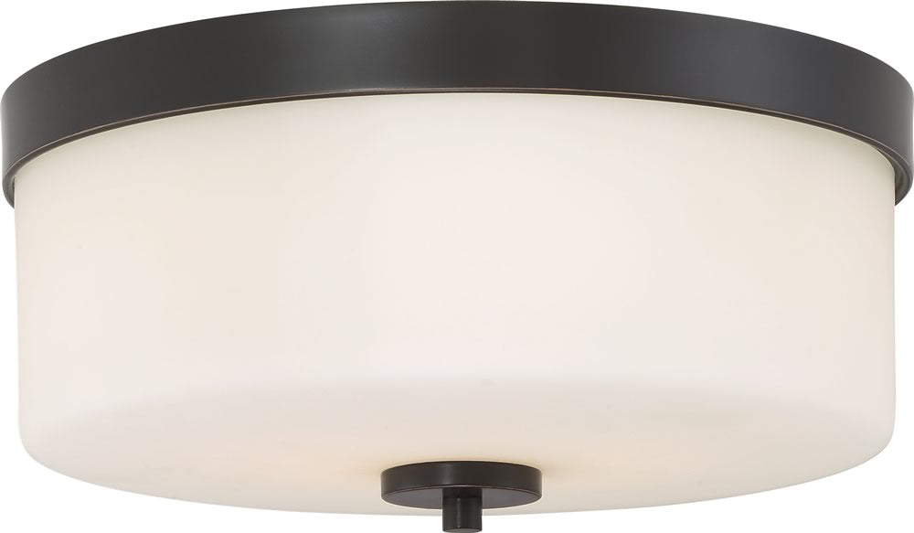14"W Denver 2-Light Close-to-Ceiling Mahogany Bronze