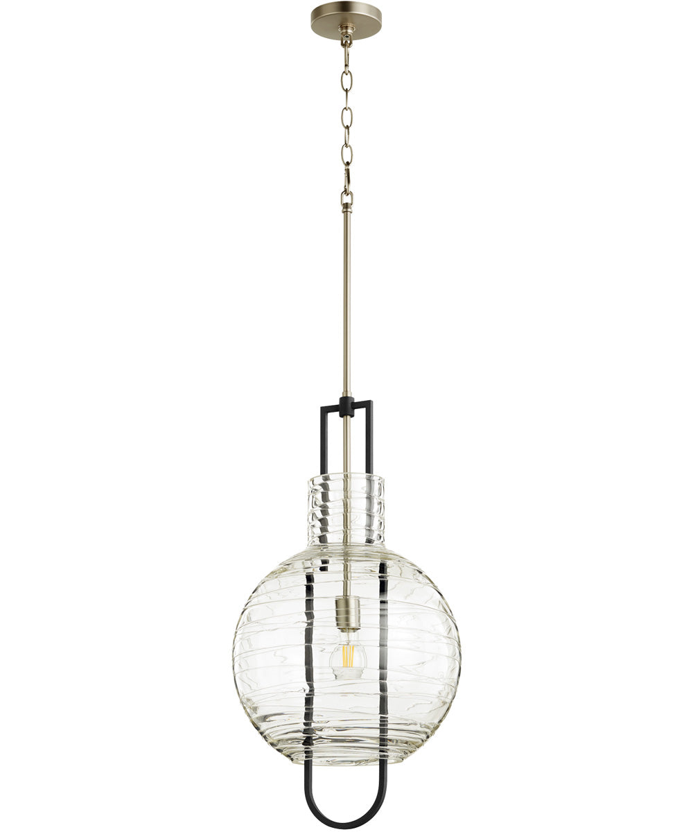 1-light Pendant Noir w/ Satin Nickel
