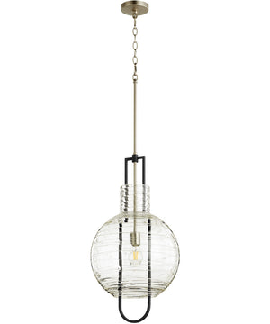 1-light Pendant Noir w/ Satin Nickel