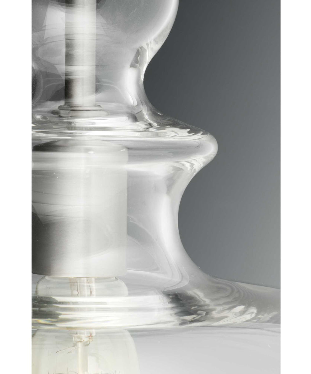 Staunton 1-Light Clear Glass Global Pendant Light Brushed Nickel