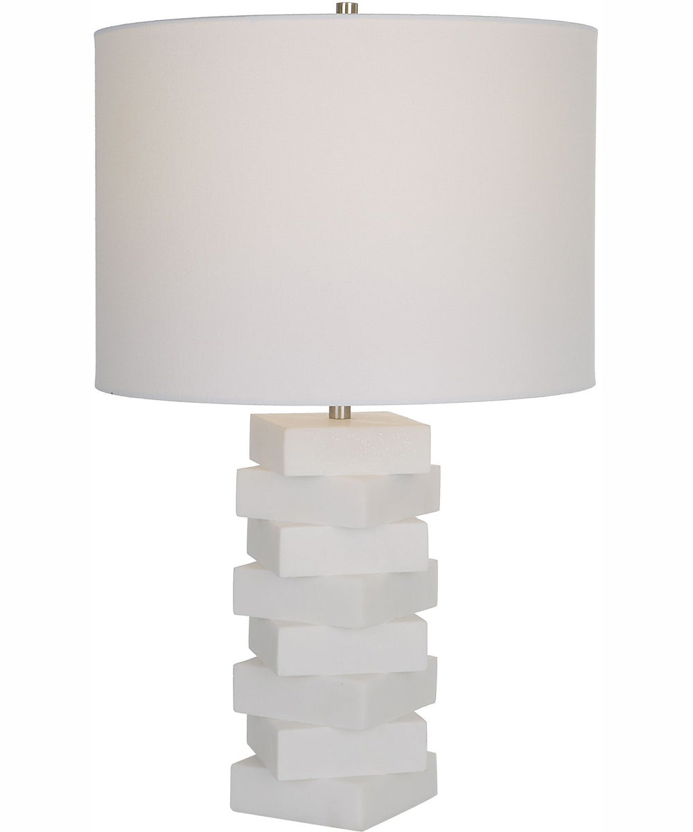 Ascent White Geometric Table Lamp