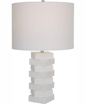 Ascent White Geometric Table Lamp