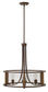 22"W Beckett 3-Light Small Pendant Foyer in Iron Rust