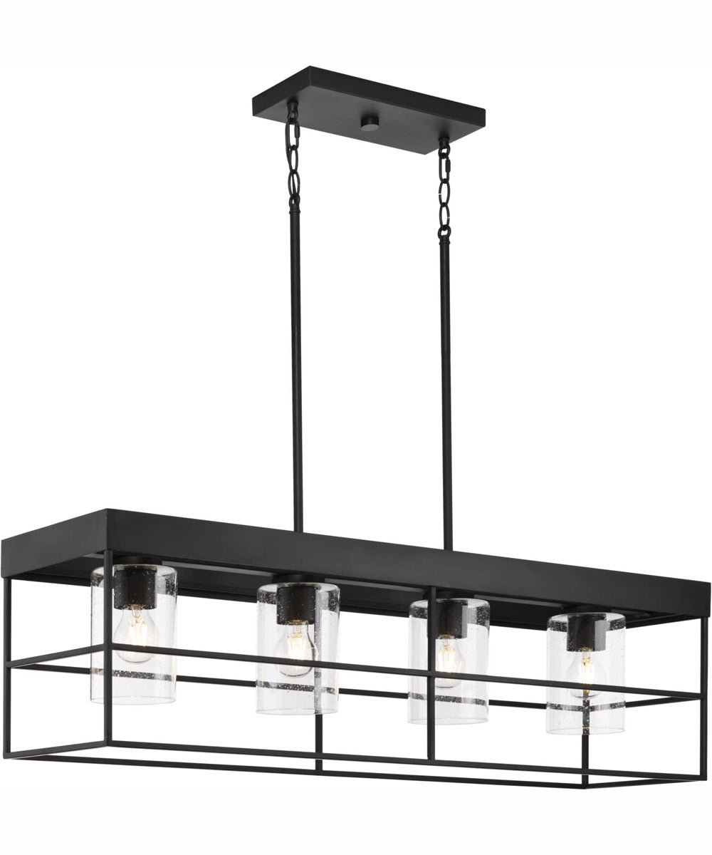 Burgess 4-Light Modern Farmhouse Island Light Matte Black