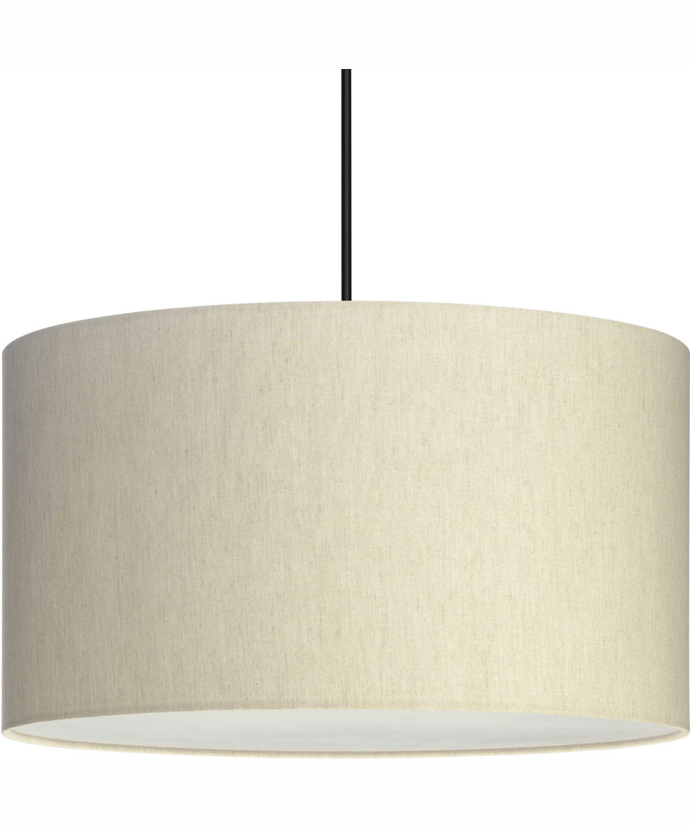 Markor 1-Light Ecru Linen Shade Transitional Pendant Brushed Nickel;Matte Black;Vintage Brass