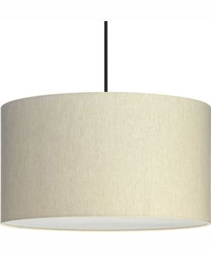Markor 1-Light Ecru Linen Shade Transitional Pendant Brushed Nickel;Matte Black;Vintage Brass