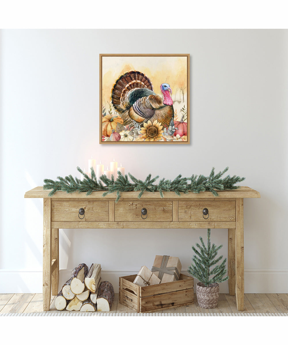 Framed Harvest Turkey by Art Nd Canvas Wall Art Print (22  W x 22  H), Sylvie Maple Frame