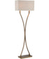 Cruzito 2-Light Floor Lamp Antique Brass/Off-White Fabric Shade