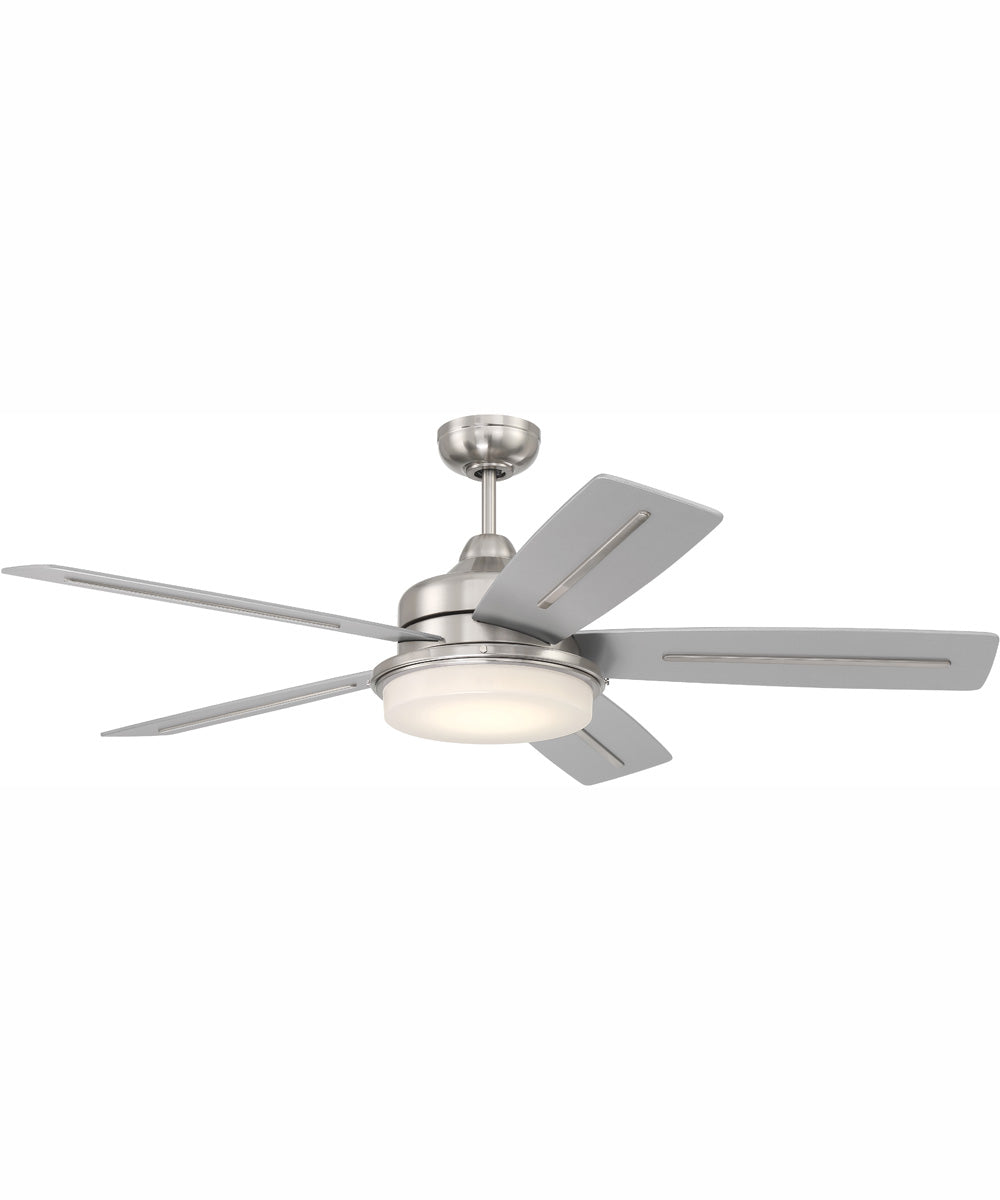 54" Drew 1-Light Ceiling Fan Brushed Polished Nickel
