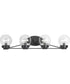 Spatial 4-Light Clear Glass Global Bath Vanity Light Matte Black