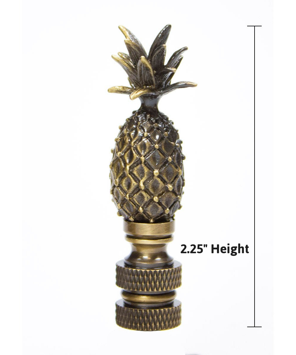 Tall Pineapple Ceiling Fan Pull, 2.5"h with 12" Antiqued Brass Chain