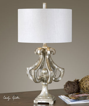 33"H Vinadio Distressed Silver Table Lamp