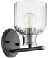 Monarch 1-light Wall Mount Light Fixture Noir w/ Satin Nickel