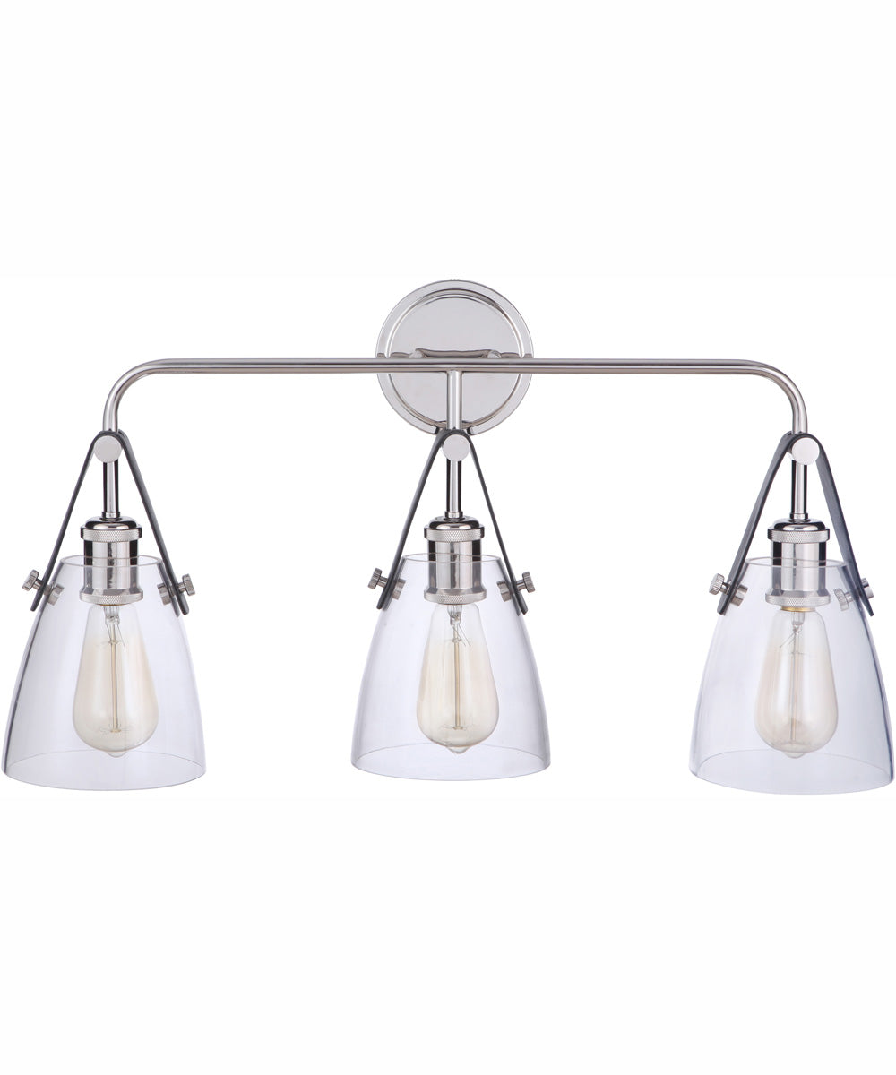 Hagen 3-Light Vanity Polished Nickel