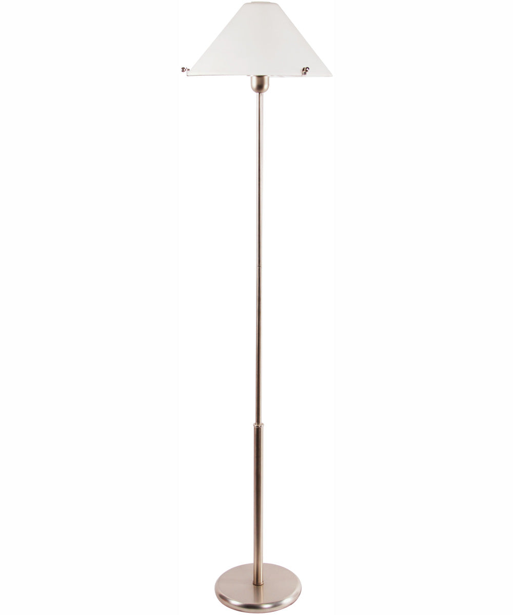 Slim Line 1-Light Metal Floor Lamp W. Glass Shade