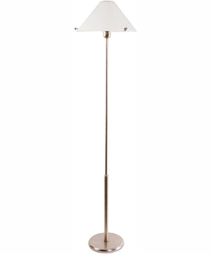Slim Line 1-Light Metal Floor Lamp W. Glass Shade