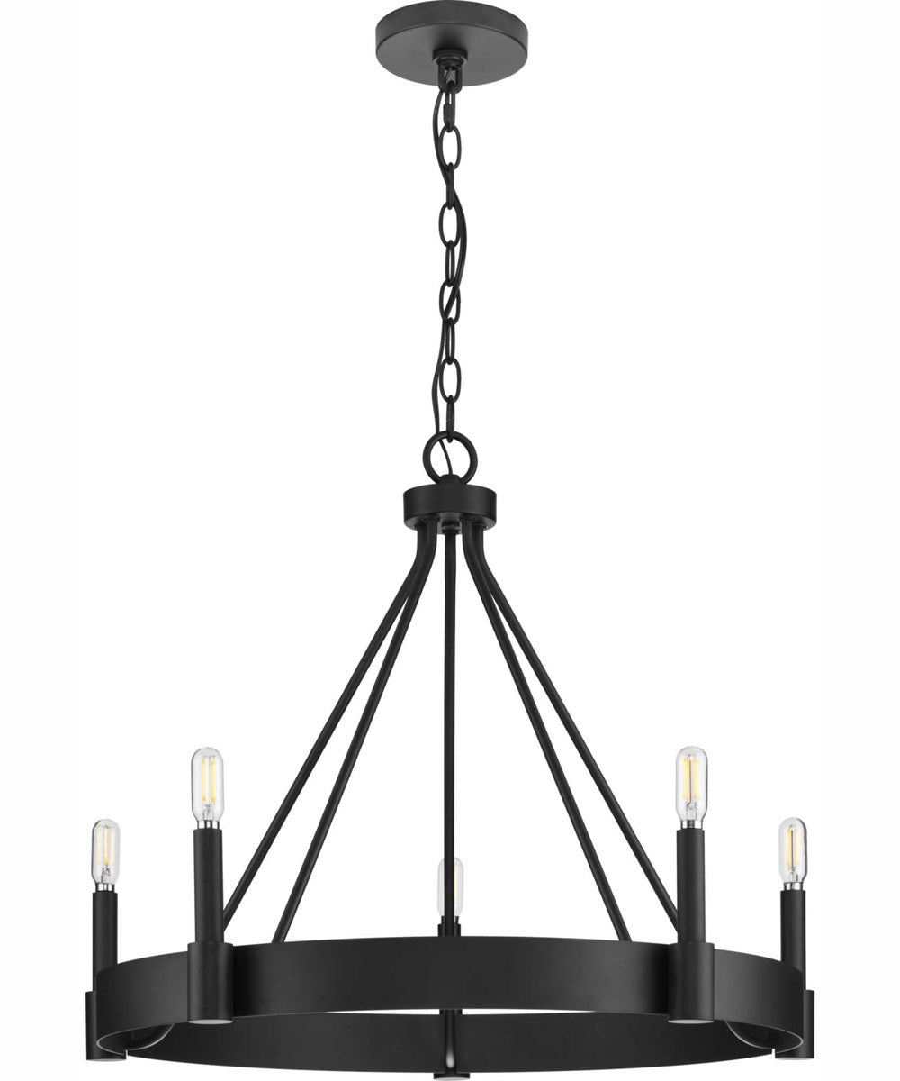 Breckenridge 5-Light Rustic Farmhouse Chandelier Matte Black