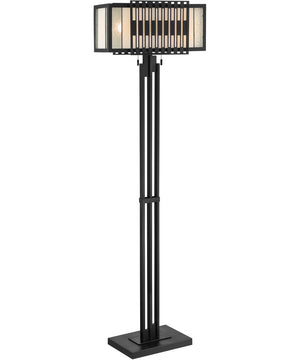 Jaxton 2-Light Floor Lamp Black/Arteglasse Shade