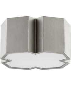 14"W 2-light Ceiling Flush Mount Satin Nickel