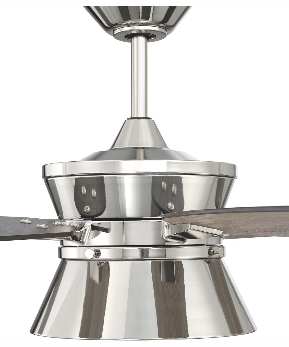 52" Dominick 3-Light Ceiling Fan Polished Nickel