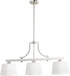 39"W Lancaster 3-light Kitchen Island Light Satin Nickel