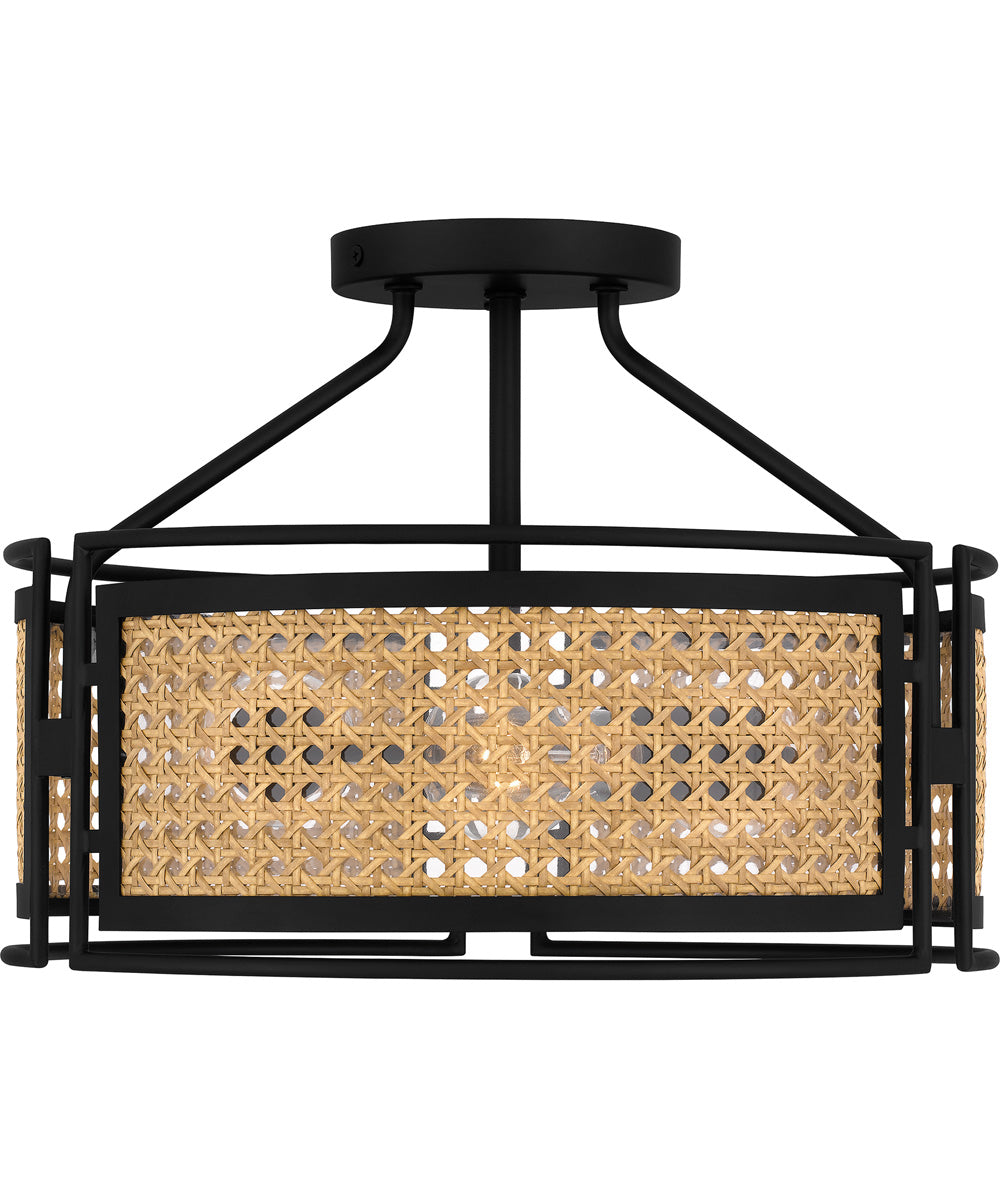 Priya Medium 3-light Semi Flush Mount Matte Black