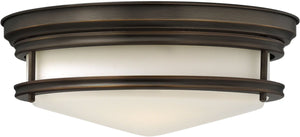 14"W Hadley 3-Light Flush-Mount Foyer Light Oil Rubbed Bronze